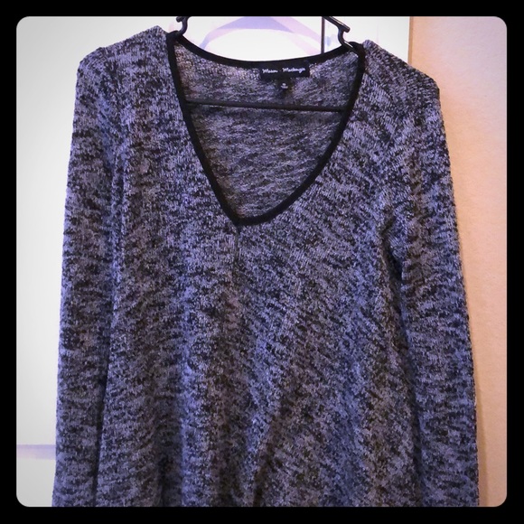 Black and Grey Heather Print Sweater - Picture 1 of 1